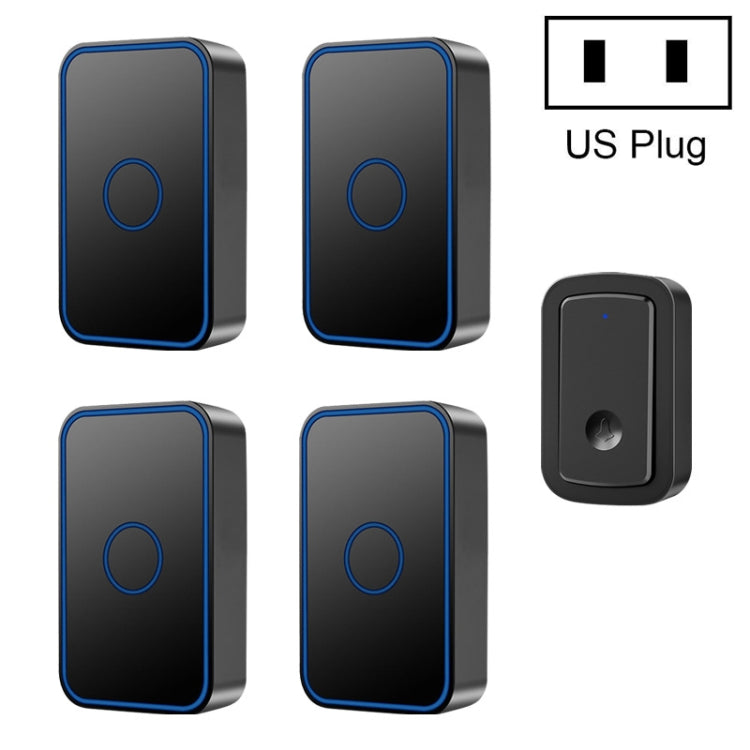 CACAZI A19 1 For 4 Wireless Music Doorbell without Battery CACAZI A19 1 For 4 Wireless Music Doorbell without Battery